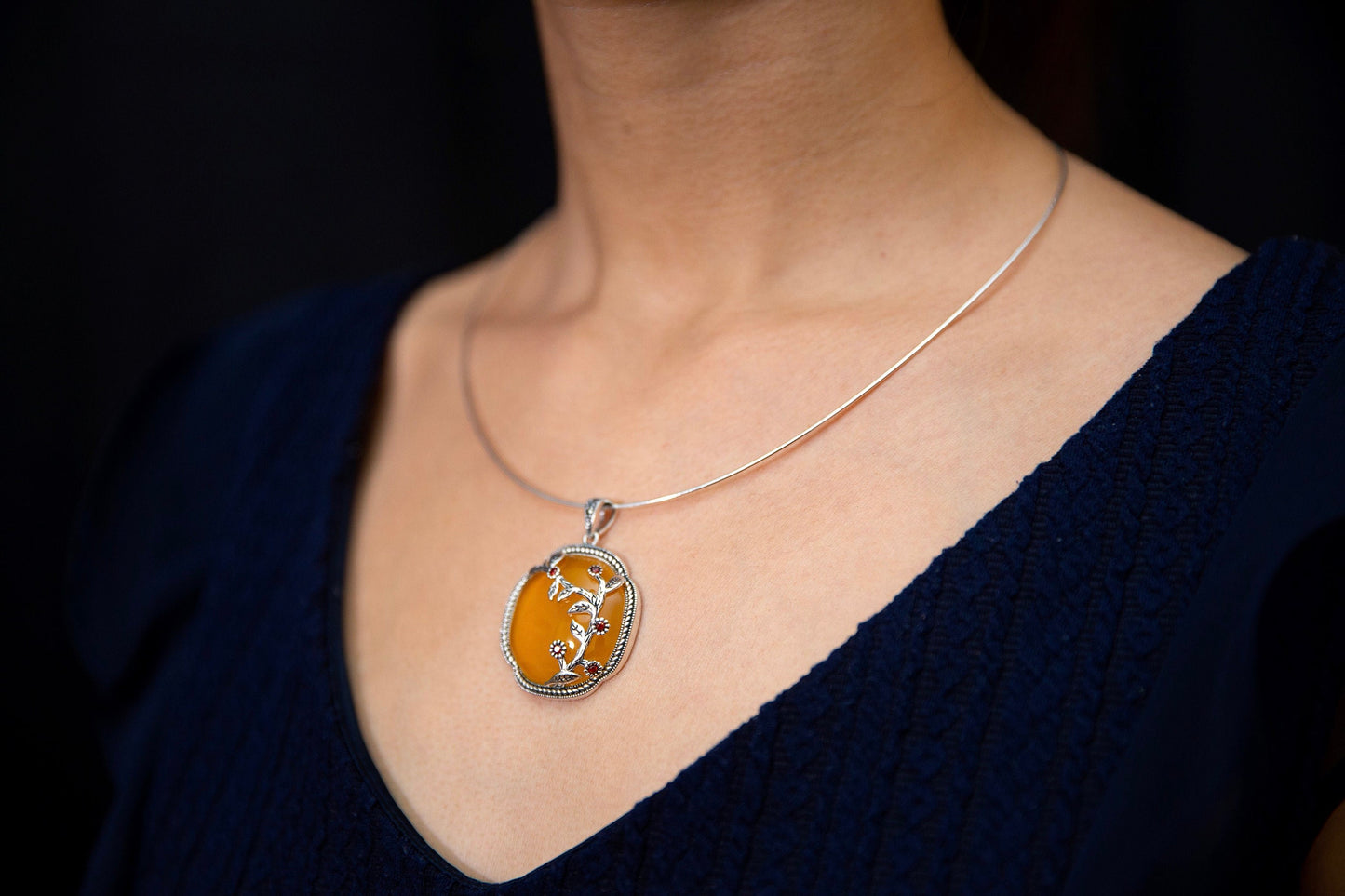 Chalcedony necklace, chalcedony pendant , Gemstone pendant, Large stone necklace