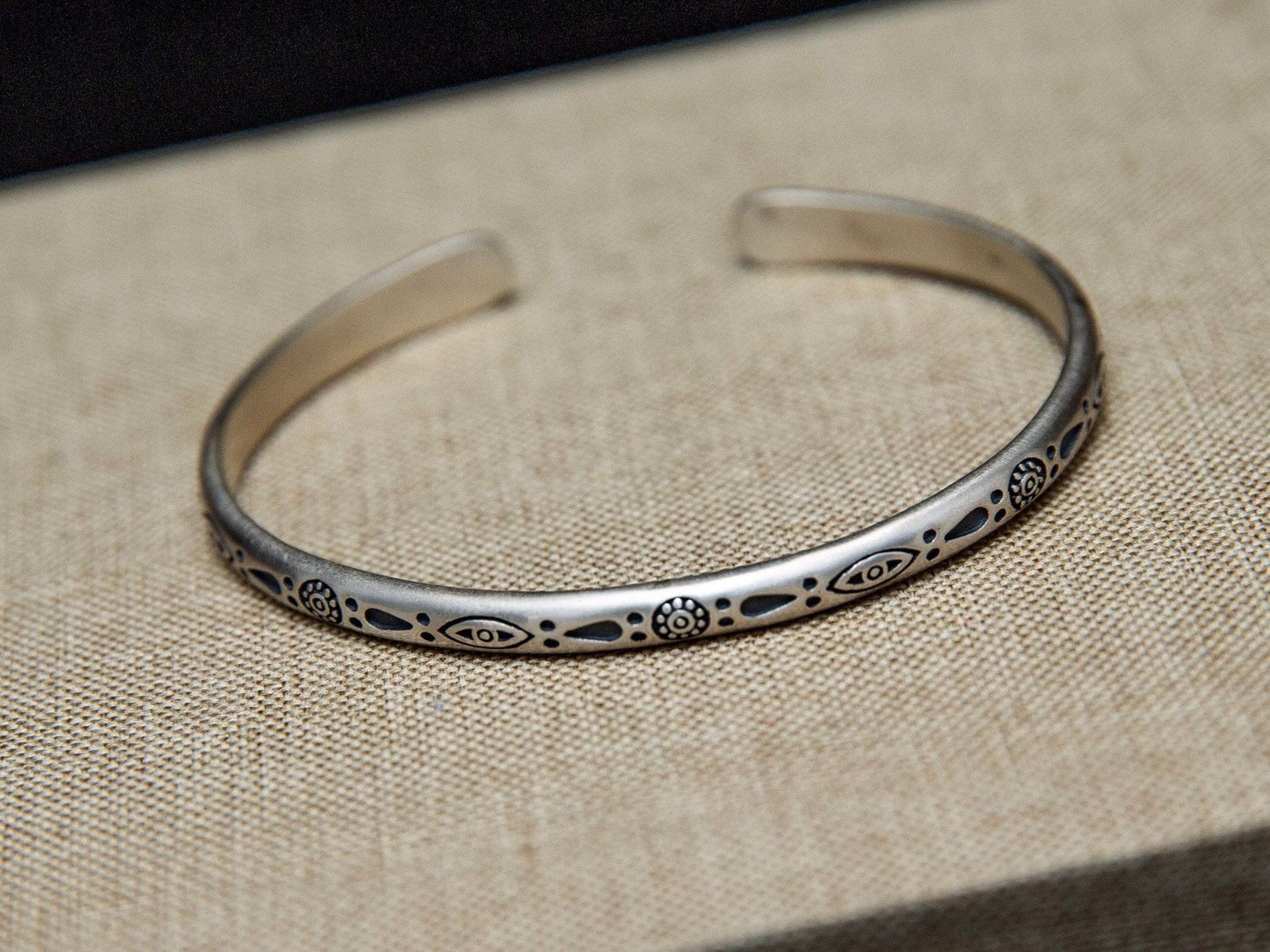 Sterling silver cuff bracelet for women, engraved bohemian pattern cuff, stacking cuff, boho bracelet, stackable bracelets, gift for her