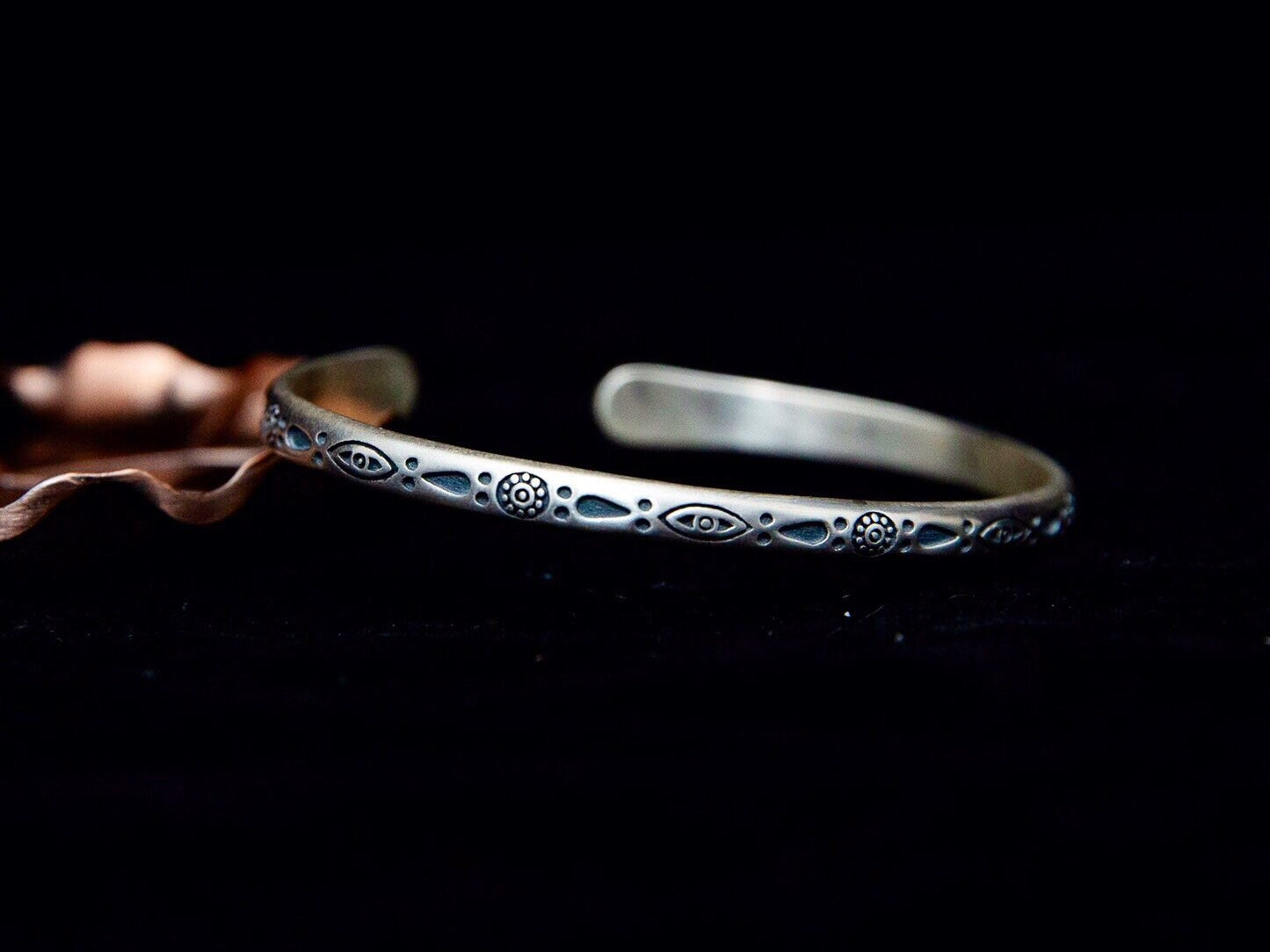 Sterling silver cuff bracelet for women, engraved bohemian pattern cuff, stacking cuff, boho bracelet, stackable bracelets, gift for her