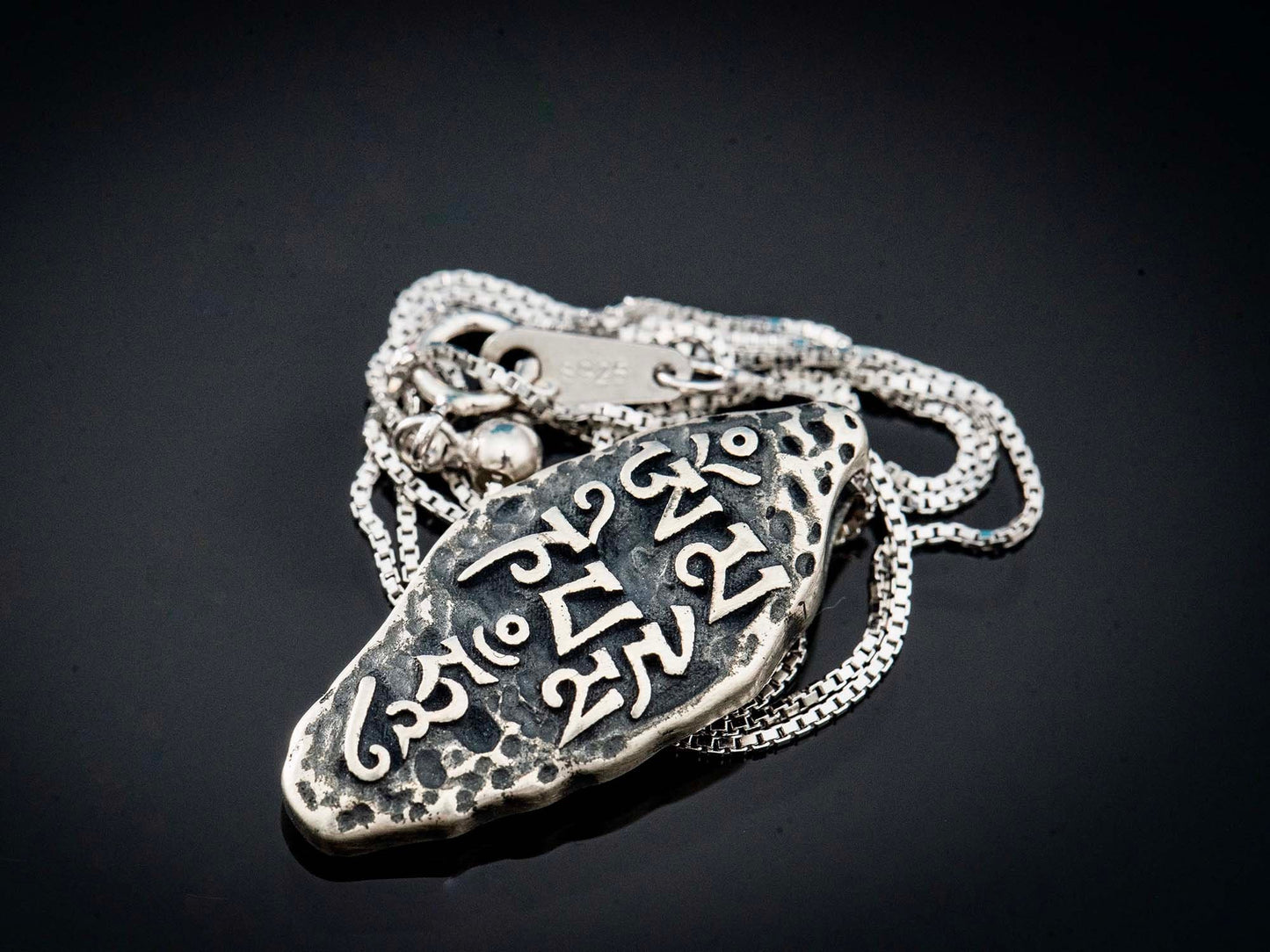 Sterling silver Tibetan necklace, Buddhist jewelry, protection necklace Om Necklace, Religious necklace meaningful jewelry, energy necklace