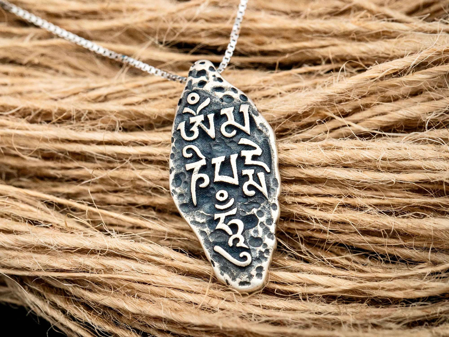 Sterling silver Tibetan necklace, Buddhist jewelry, protection necklace Om Necklace, Religious necklace meaningful jewelry, energy necklace