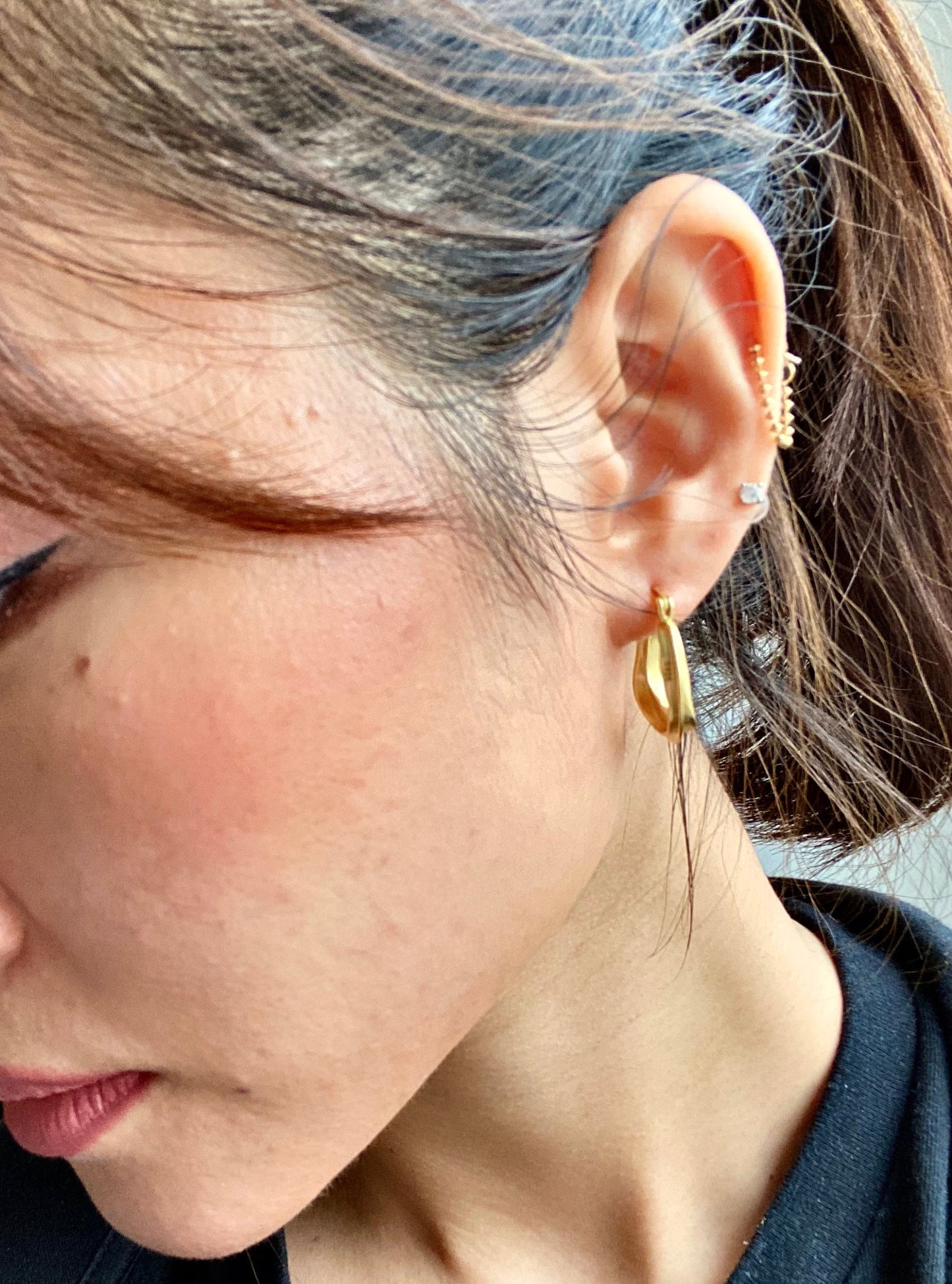 Gold Filled Sterling Silver Hoop Earrings, 1 inch