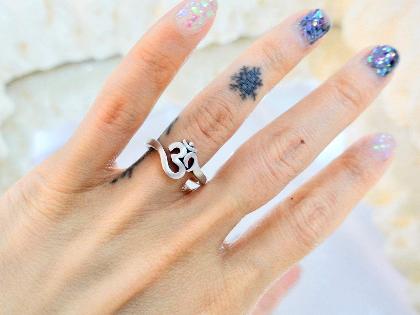 925 Sterling Silver Om Ring, Protection Ring , Adjust Ring Tibetan Ring , Meditation Ring Yoga Jewelry, Gift for Her