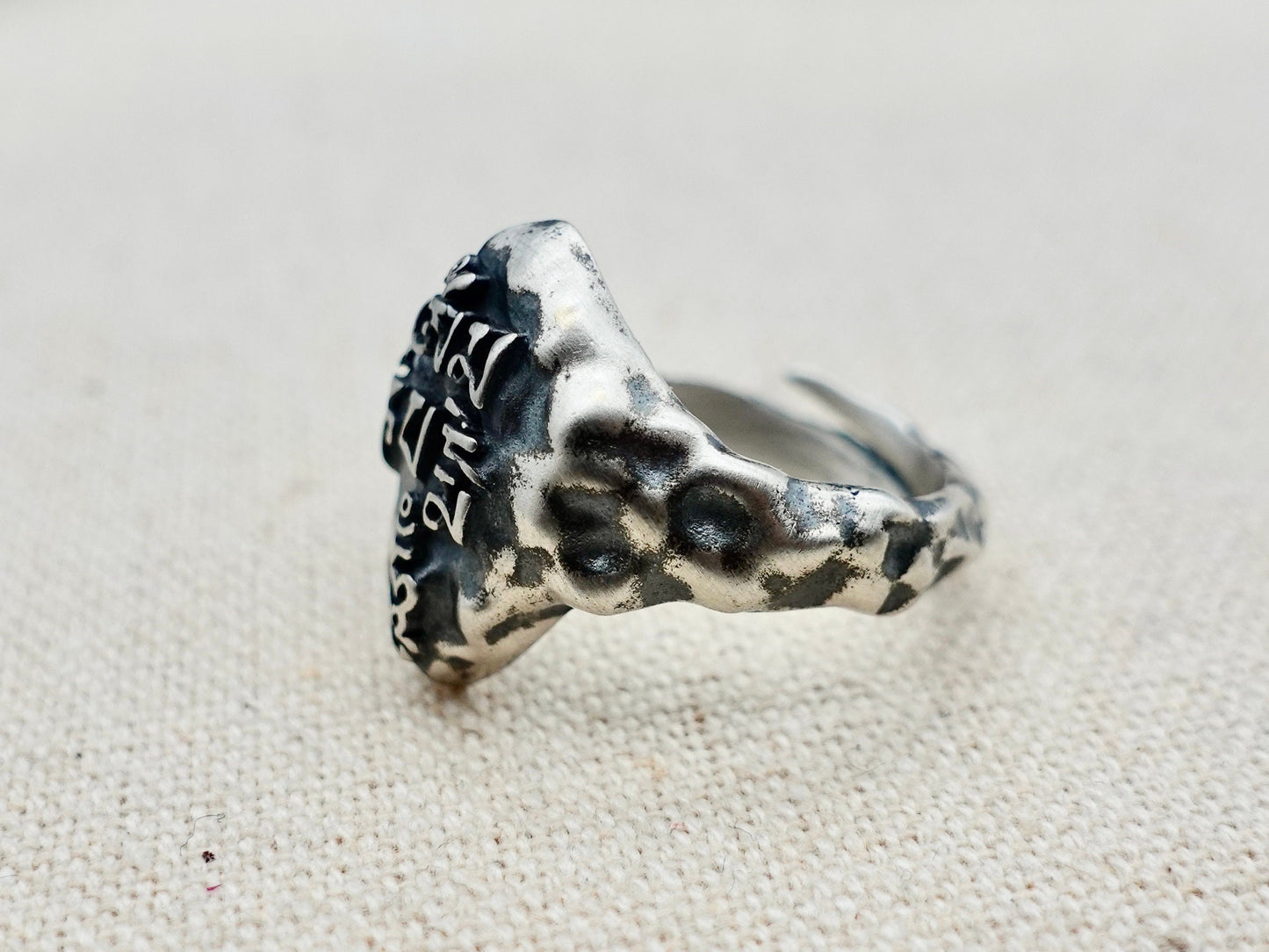 925 Sterling Silver Yoga Ring, 6-Words Mantra Ring, Protection Ring , Adjustable Ring Tibetan Ring , Meditation Ring Yoga Jewelry