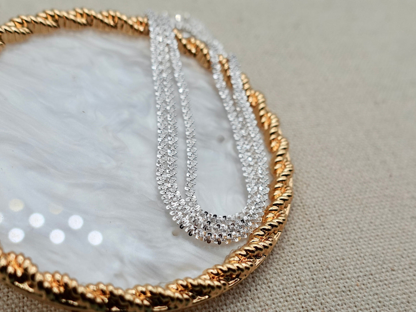 Sterling Silver Chain Necklace, Dainty Chain, Elegant Chain, 1.2mm Sparkle Chain, Snowflake Chain Sparkle Necklace, Specialty Chain