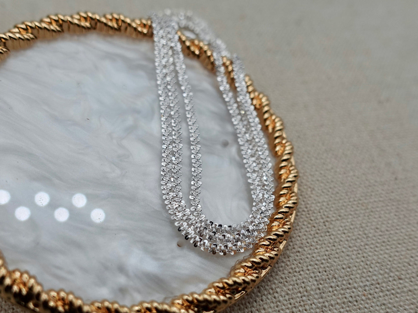 Gold Plated Sterling Silver Sparkle Chain Necklace
