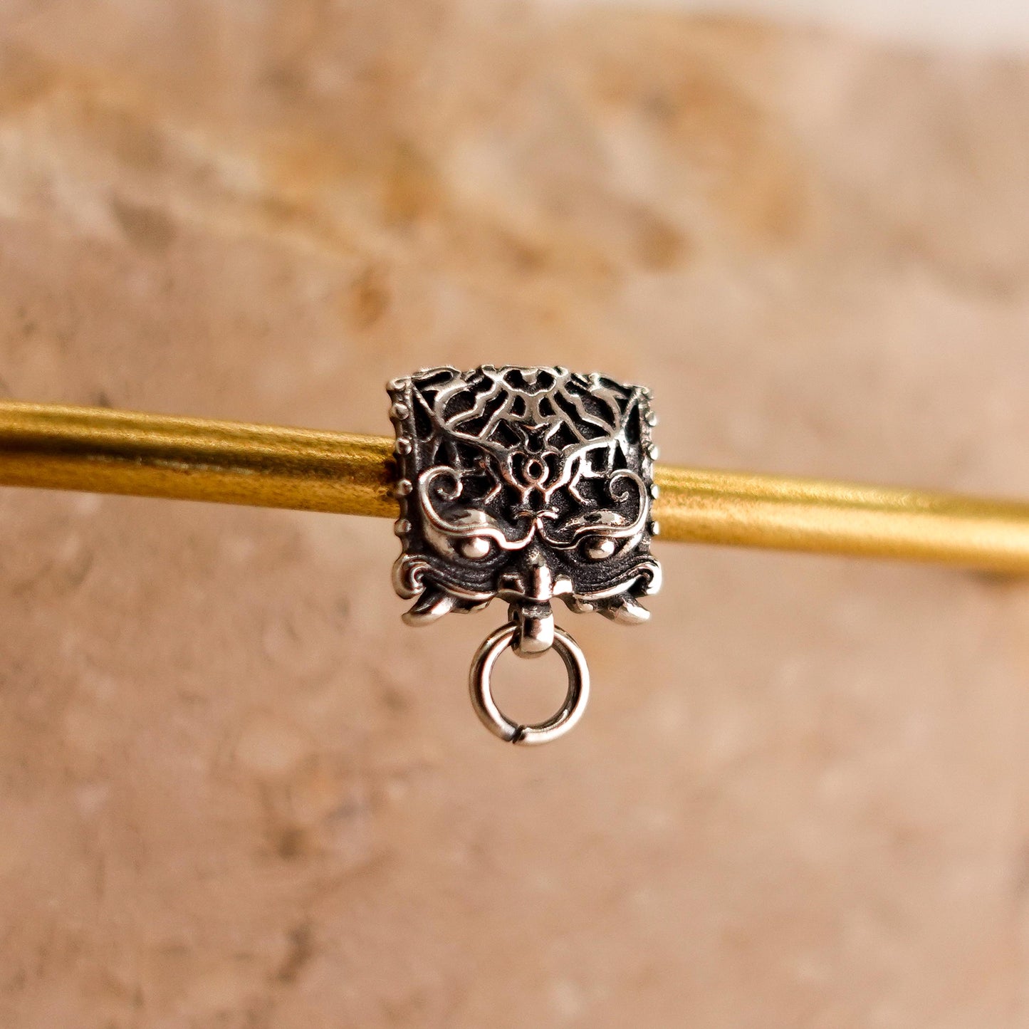 Sterling Silver Mythical Beast Stud Earrings: Gothic Men's Jewelry