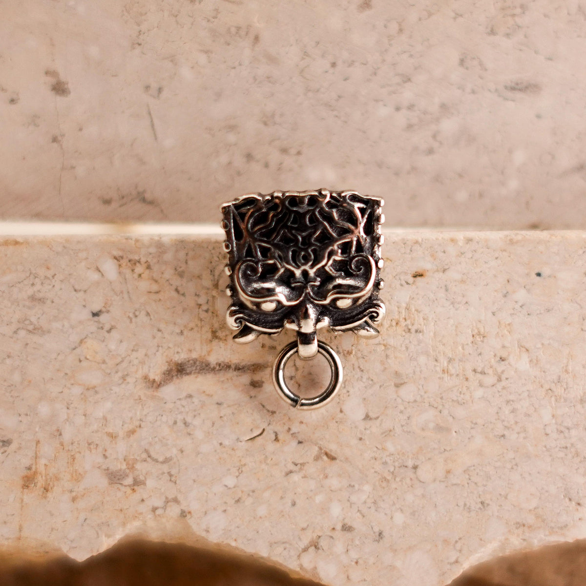 Sterling Silver Mythical Beast Stud Earrings: Gothic Men's Jewelry
