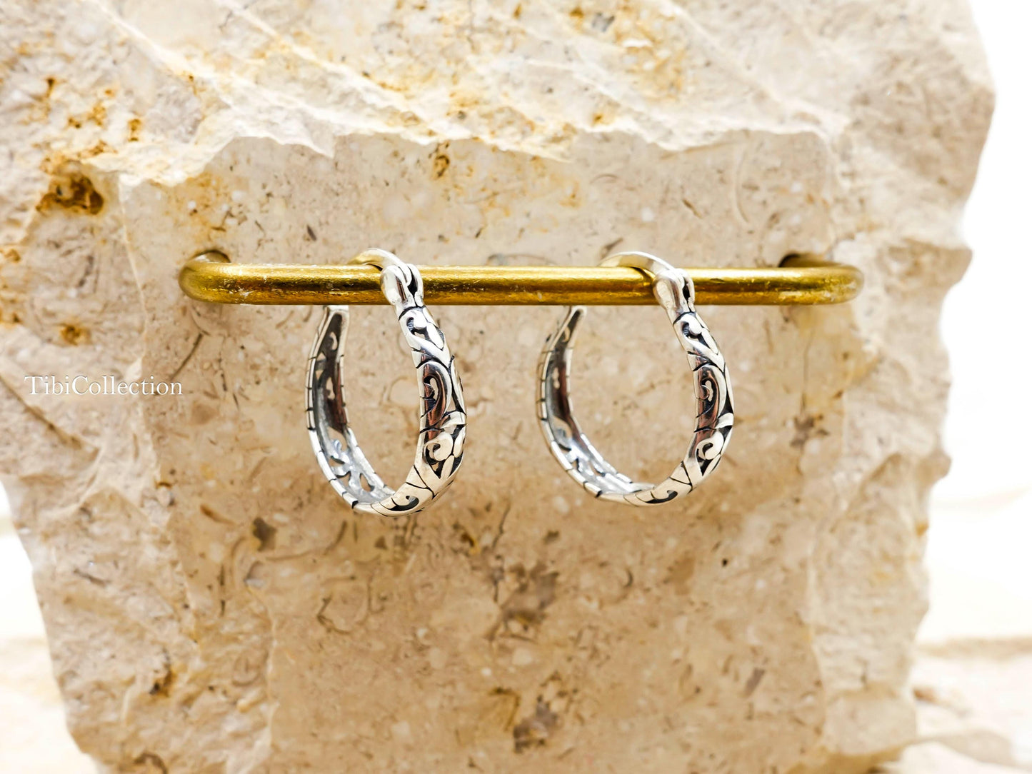 Sterling Silver Vintage Hoop Earrings, Lightweight Hoops Gift for Mom