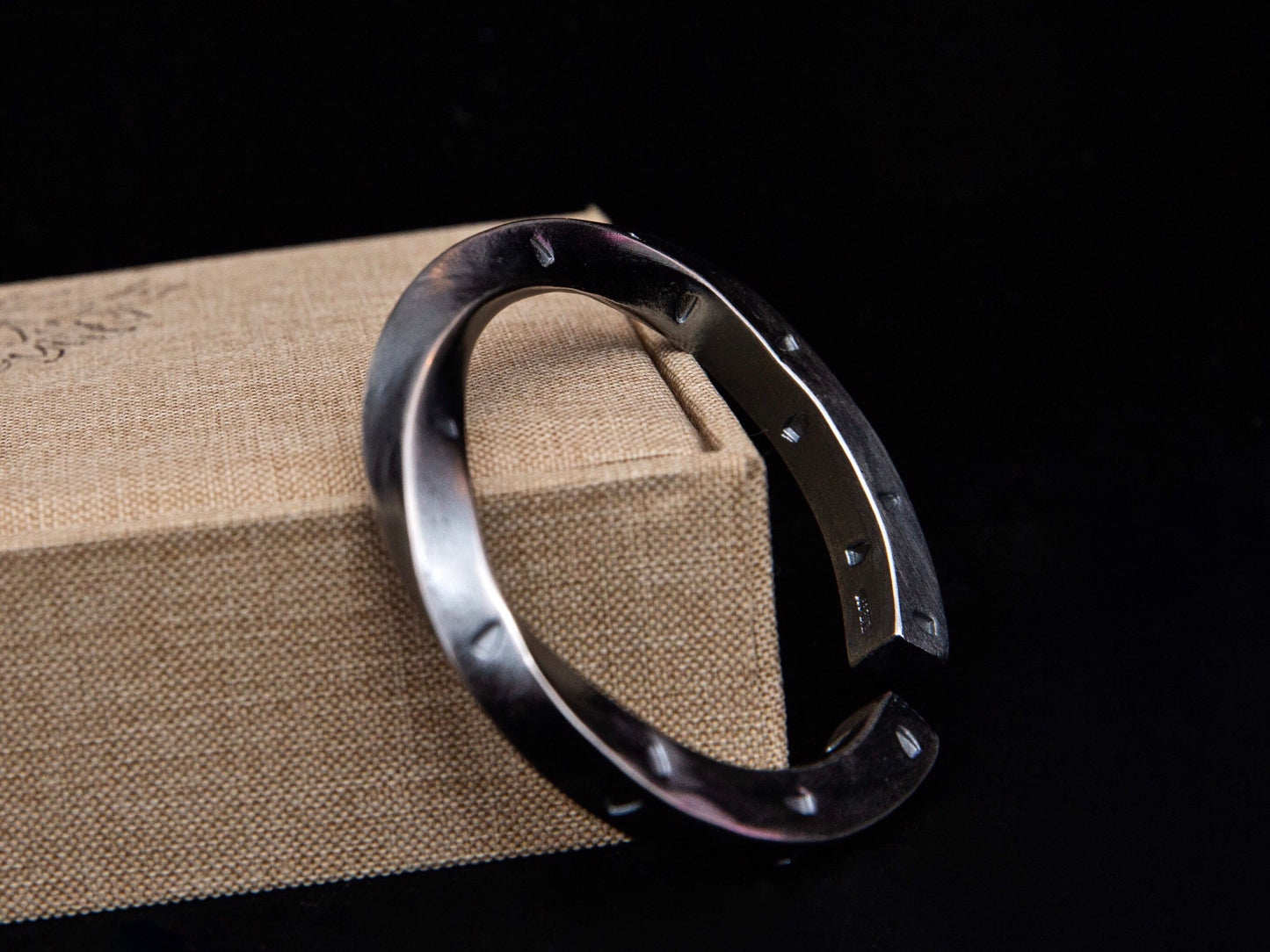 Solid Silver Mobius Cuff Bracelet for Him, mens Twist bracelet, oxidized silver bracelet, Valentines day gift for him, Black Mobius Bangle - TibiCollection