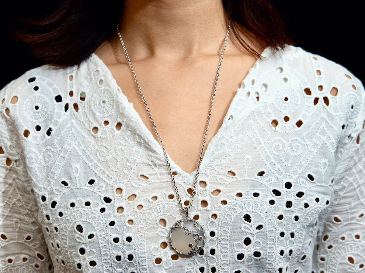 Yellow Chalcedony Pendant Necklace: Oversized Gemstone, Yellow Agate