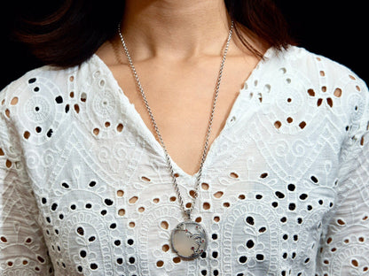 Yellow Chalcedony Pendant Necklace: Oversized Gemstone, Yellow Agate