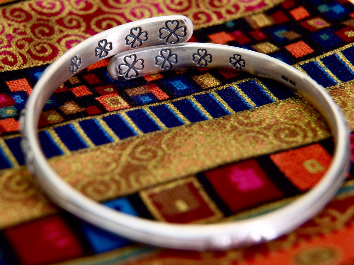 Sterling Silver Lotus Cuff Bracelet for Women, Protection Jewelry Gift for Her Mom Daughter