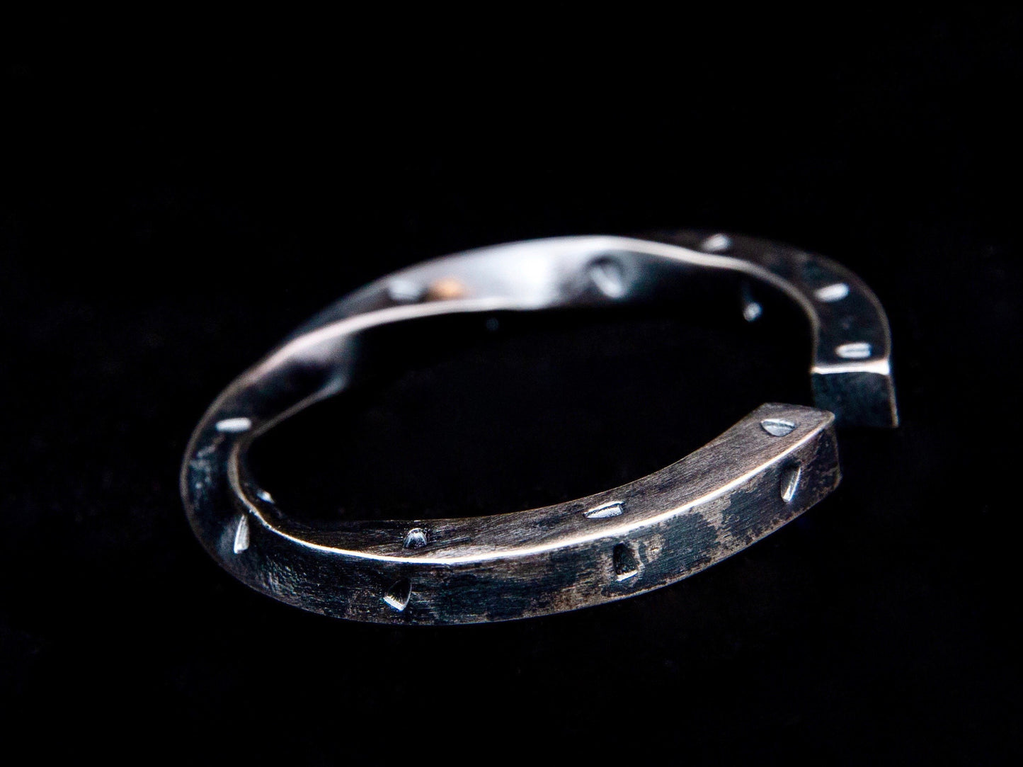 Oxidized Sterling Silver Mens Viking Bracelet: Personalized Cuff Bangle