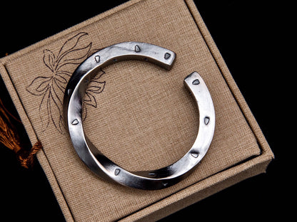 Oxidized Sterling Silver Mens Viking Bracelet: Personalized Cuff Bangle