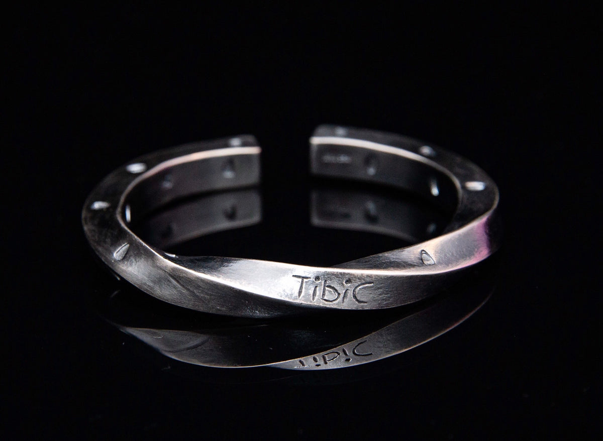 Oxidized Sterling Silver Mens Viking Bracelet: Personalized Cuff Bangle