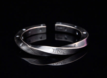 Oxidized Sterling Silver Mens Viking Bracelet: Personalized Cuff Bangle