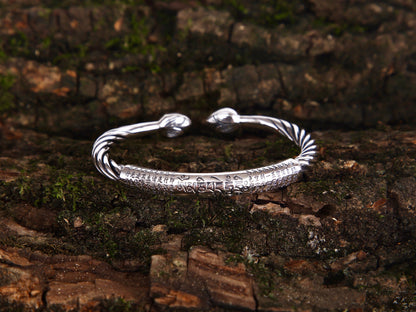 Engraved mantra bracelet, Sterling silver cuff bracelet, lotus flower bracelet, statement bracelet, Buddhist jewelry, protection bracelet