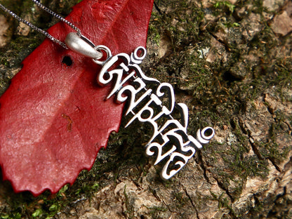 Tibetan mantra necklace, mindfulness Om Mani Pedme Hum necklace, Om necklace, Yoga necklace, buddhist necklace, tibetan necklace