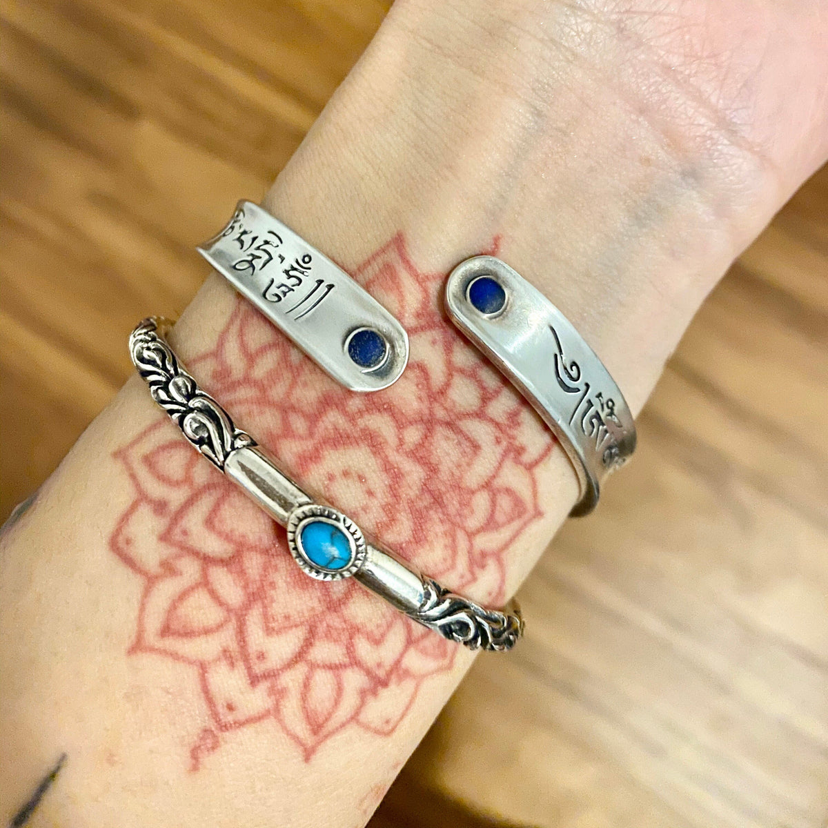 Sterling Silver Turquoise Cuff Bracelet, Engraved Bohemian Jewelry