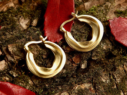 Gold Filled Sterling Silver Hoop Earrings, 1 inch