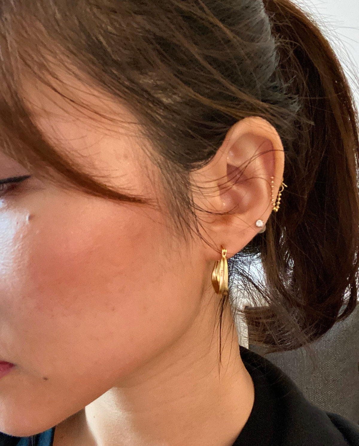 Gold Filled Sterling Silver Hoop Earrings, 1 inch