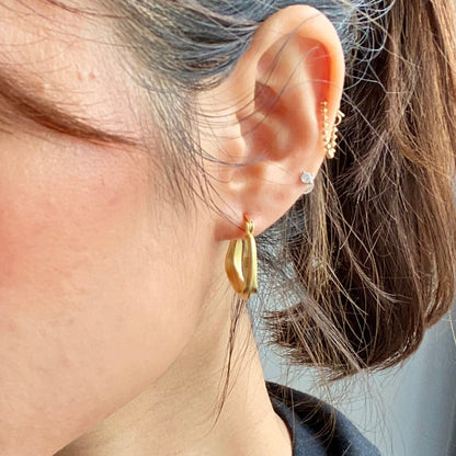 Gold Filled Sterling Silver Hoop Earrings, 1 inch