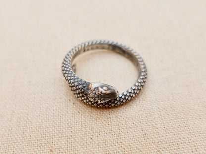 Sterling Silver Snake Ring: Adjustable Serpent Thumb Ring