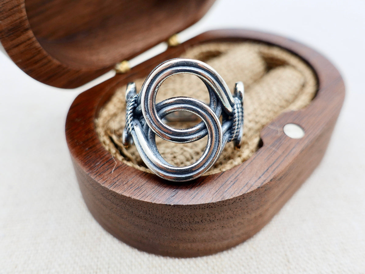 Sterling Silver Infinity Knot Ring: Adjustable Celtic Promise Ring