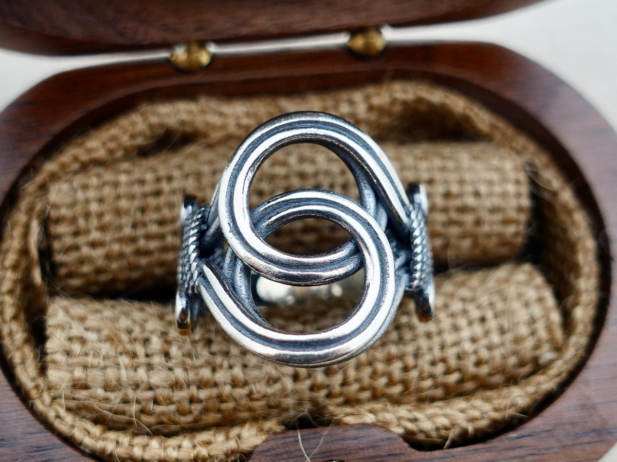 Sterling Silver Infinity Knot Ring: Adjustable Celtic Promise Ring