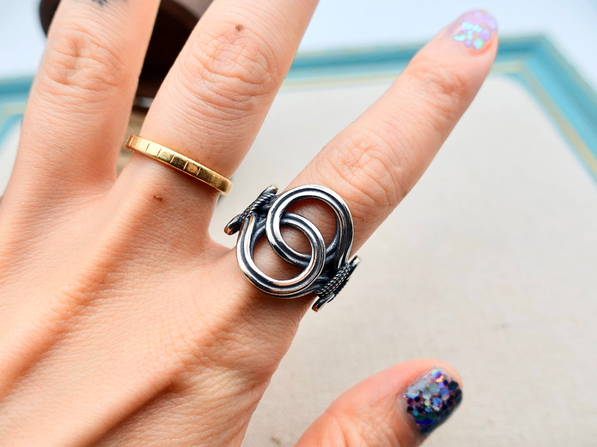 Sterling Silver Infinity Knot Ring: Adjustable Celtic Promise Ring