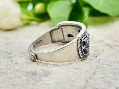 Sterling Silver Adjustable Ring: Nature Inspired Floral Branch Band