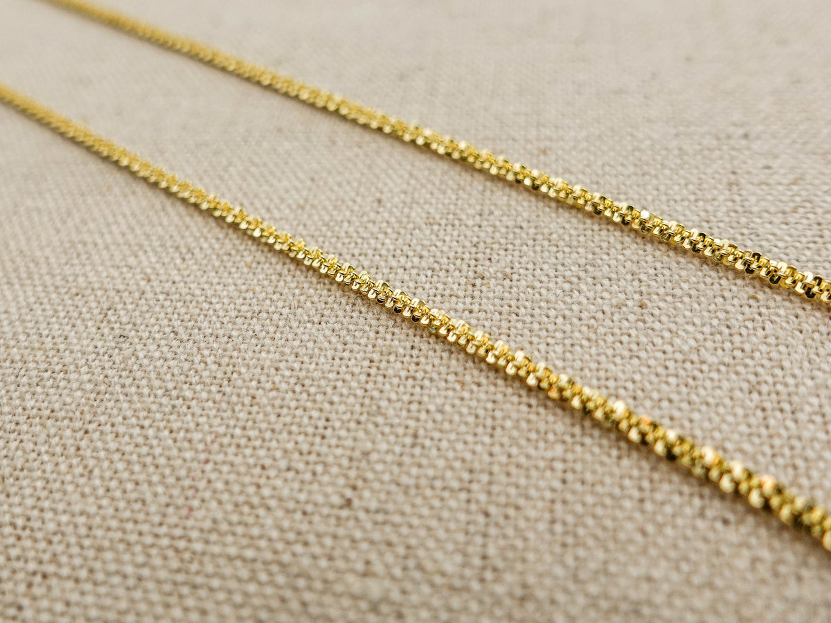 Gold Plated Sterling Silver Sparkle Chain Necklace
