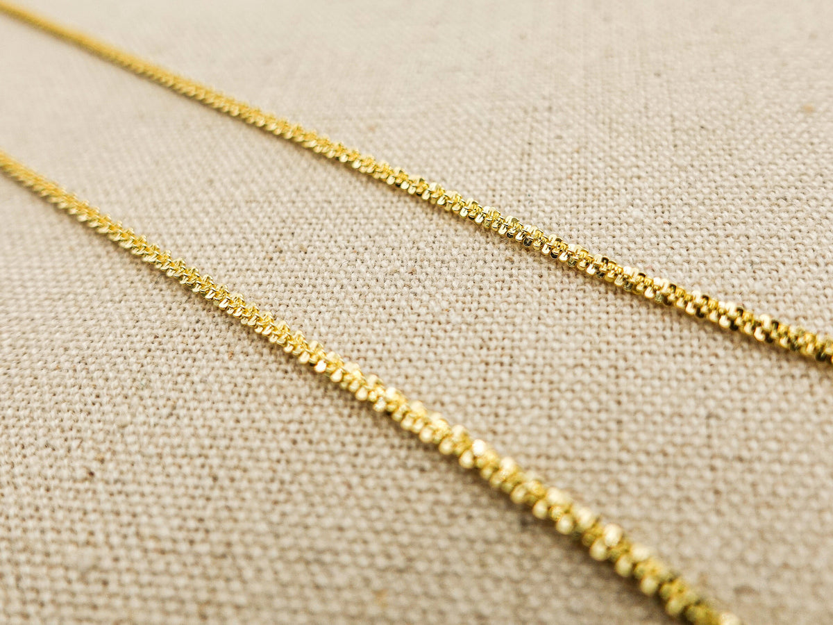 Gold Plated Sterling Silver Sparkle Chain Necklace