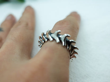 Sterling silver, Dragon scale, Adjustable ring, Fantasy jewelry, Mythical creature ring