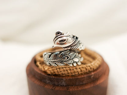 Sterling Silver Phoenix Ring: Adjustable Firebird Jewelry
