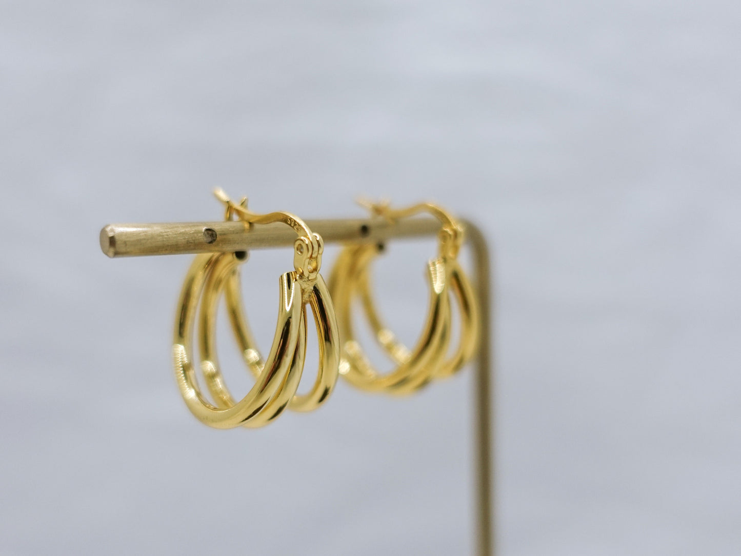 Sterling Silver Triple Hoop Earrings, Modern Hoop Earrings, Everyday Lightweight Earrings Classic Jewelry, Minimalist Style