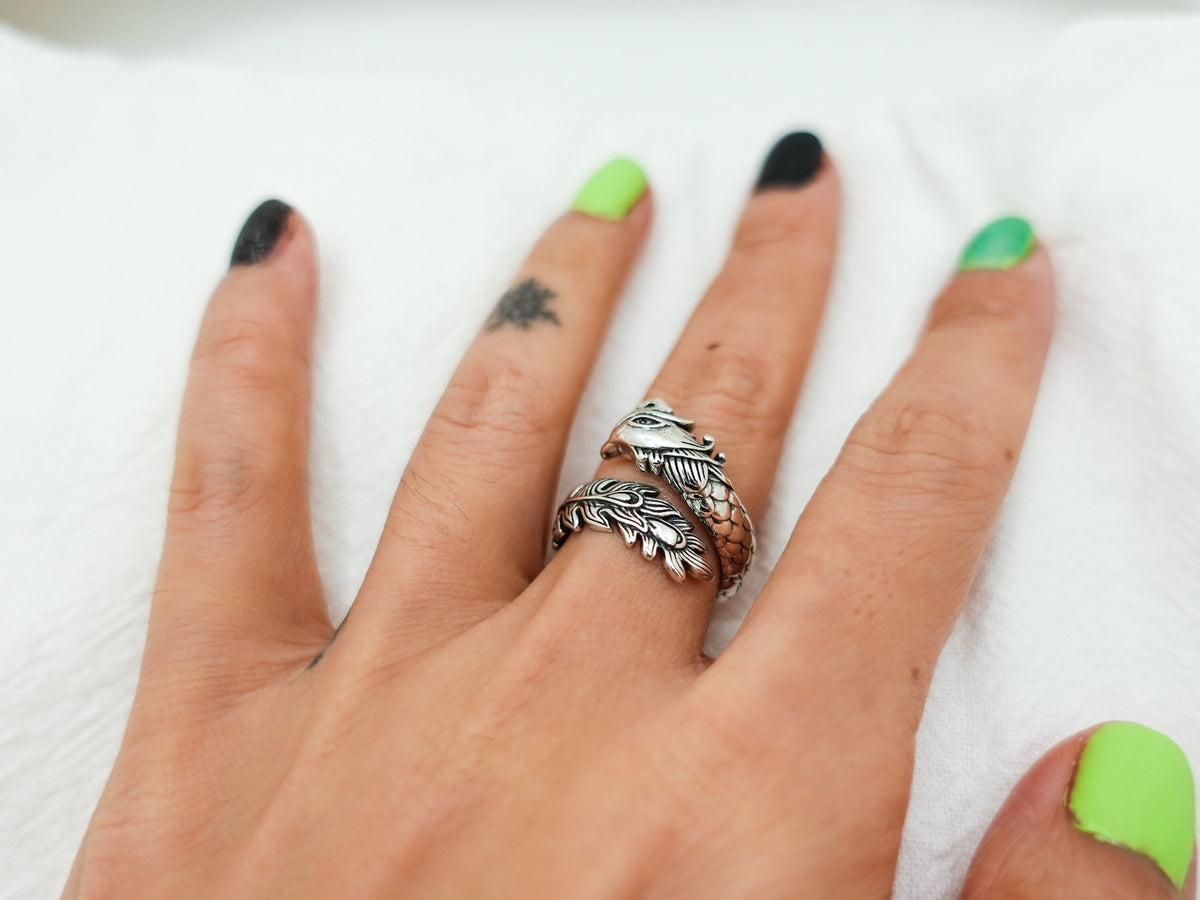 Sterling Silver Phoenix Ring: Adjustable Firebird Jewelry