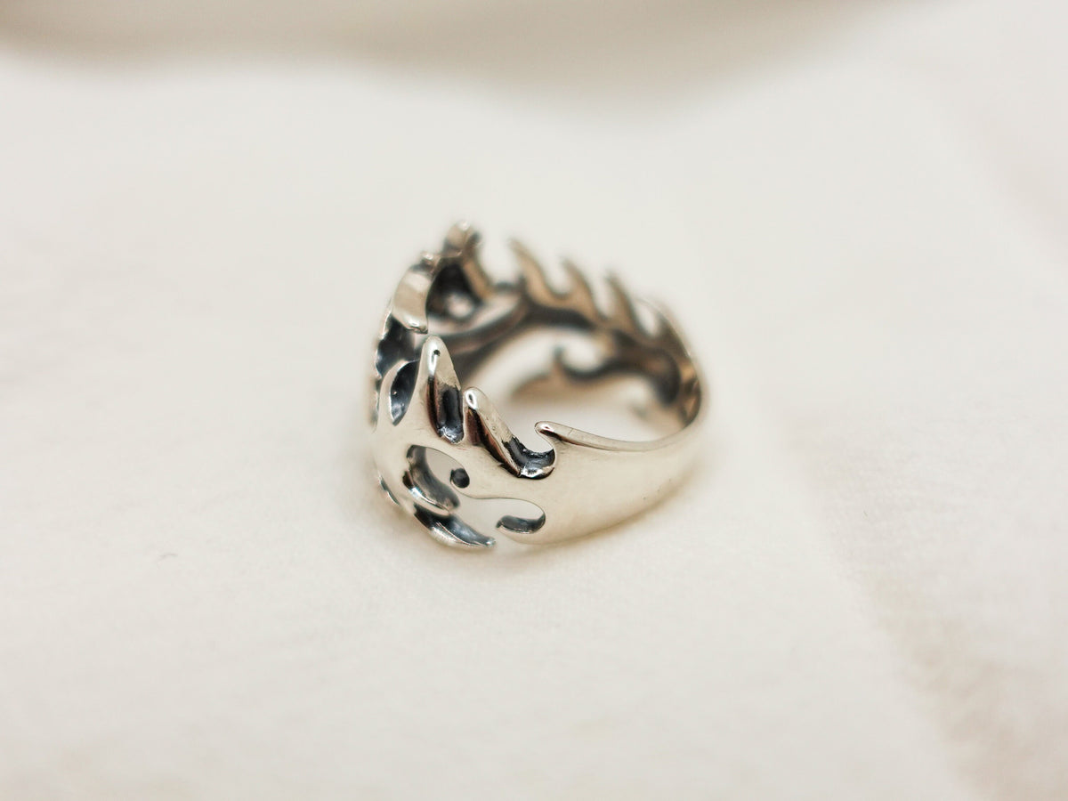 Sterling Silver Dragon Ring: Adjustable Gothic Fantasy Jewelry