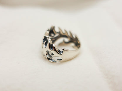 Sterling Silver Dragon Ring: Adjustable Gothic Fantasy Jewelry