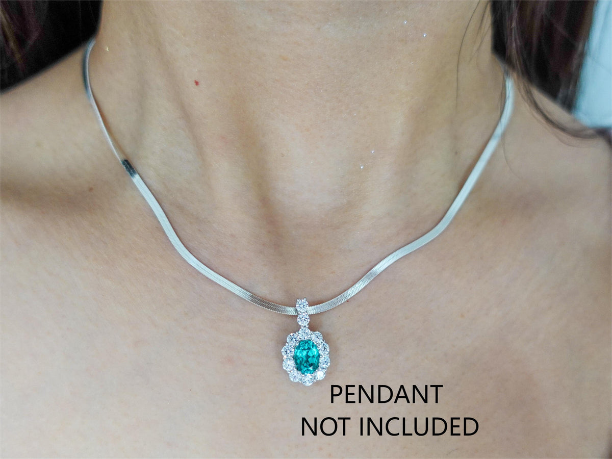 Sterling Silver Omega Chain Necklace: Shiny Modern Jewelry, Adjustable Length