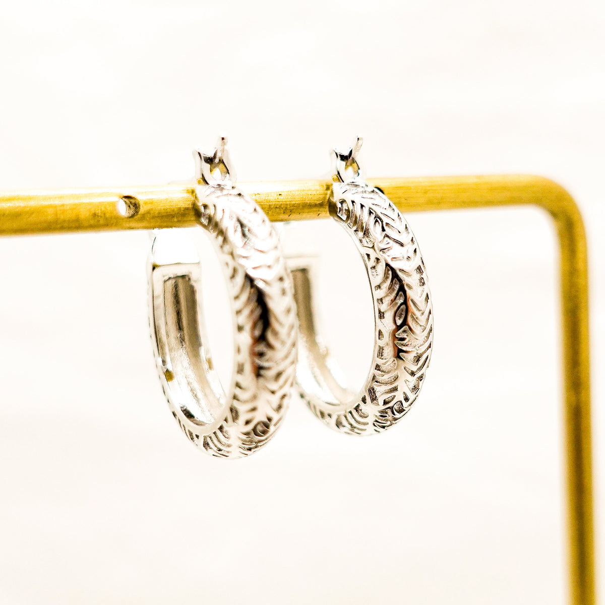 Sterling Silver Filigree Hoop Earrings: Boho Everyday Jewelry