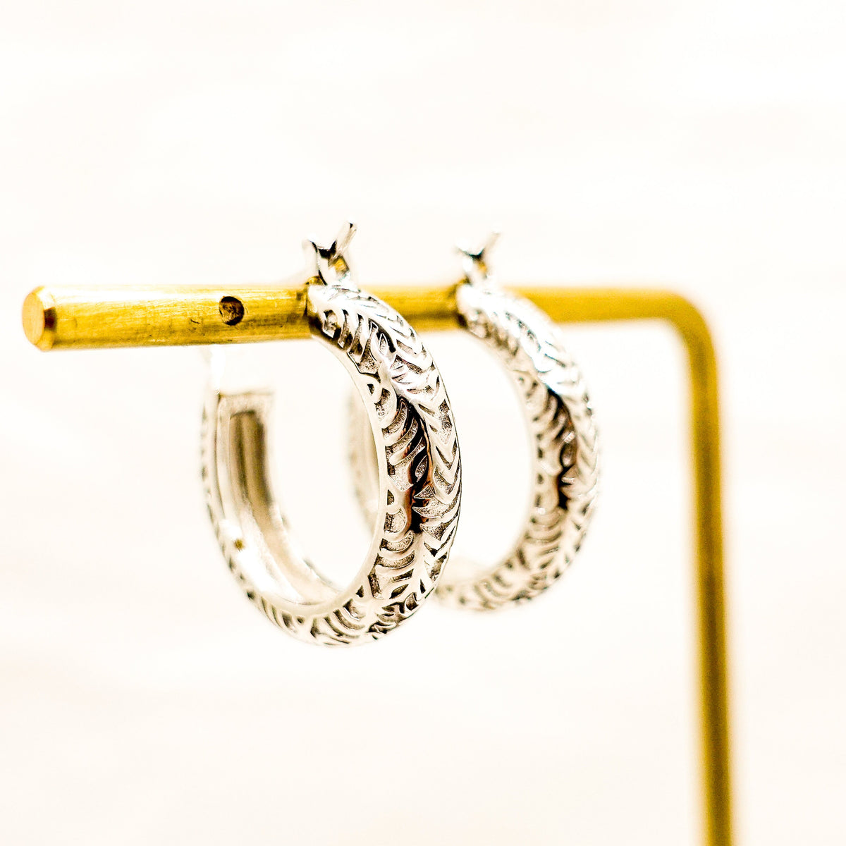 Sterling Silver Filigree Hoop Earrings: Boho Everyday Jewelry