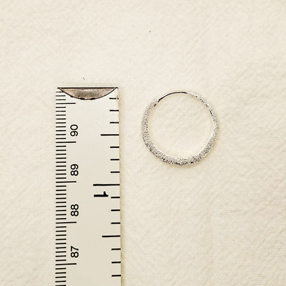 Sterling Silver Sparkle Hoop Earrings: Minimalist Star-Dust Hoops