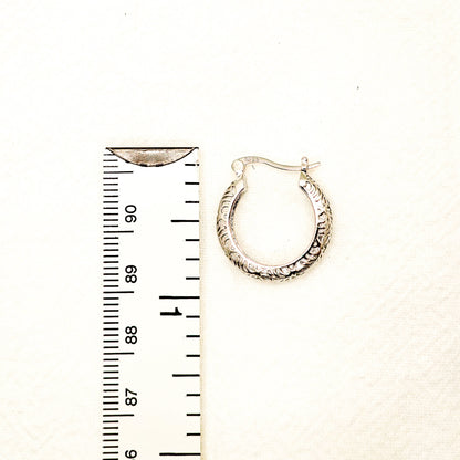 Sterling Silver Filigree Hoop Earrings: Boho Everyday Jewelry