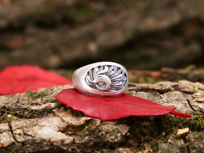 Peacock ring, pinky ring, sterling silver peacock jewelry, adjustable ring, statement ring, bird ring, animal ring, nature ring