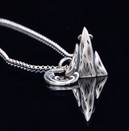 Sterling Silver Mountain & Sea Necklace Set: Soulmate Jewelry