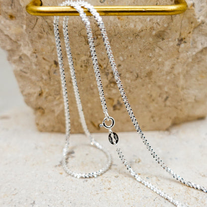 Sterling Silver Snowflake Chain Necklace, Dainty Sparkle Chain