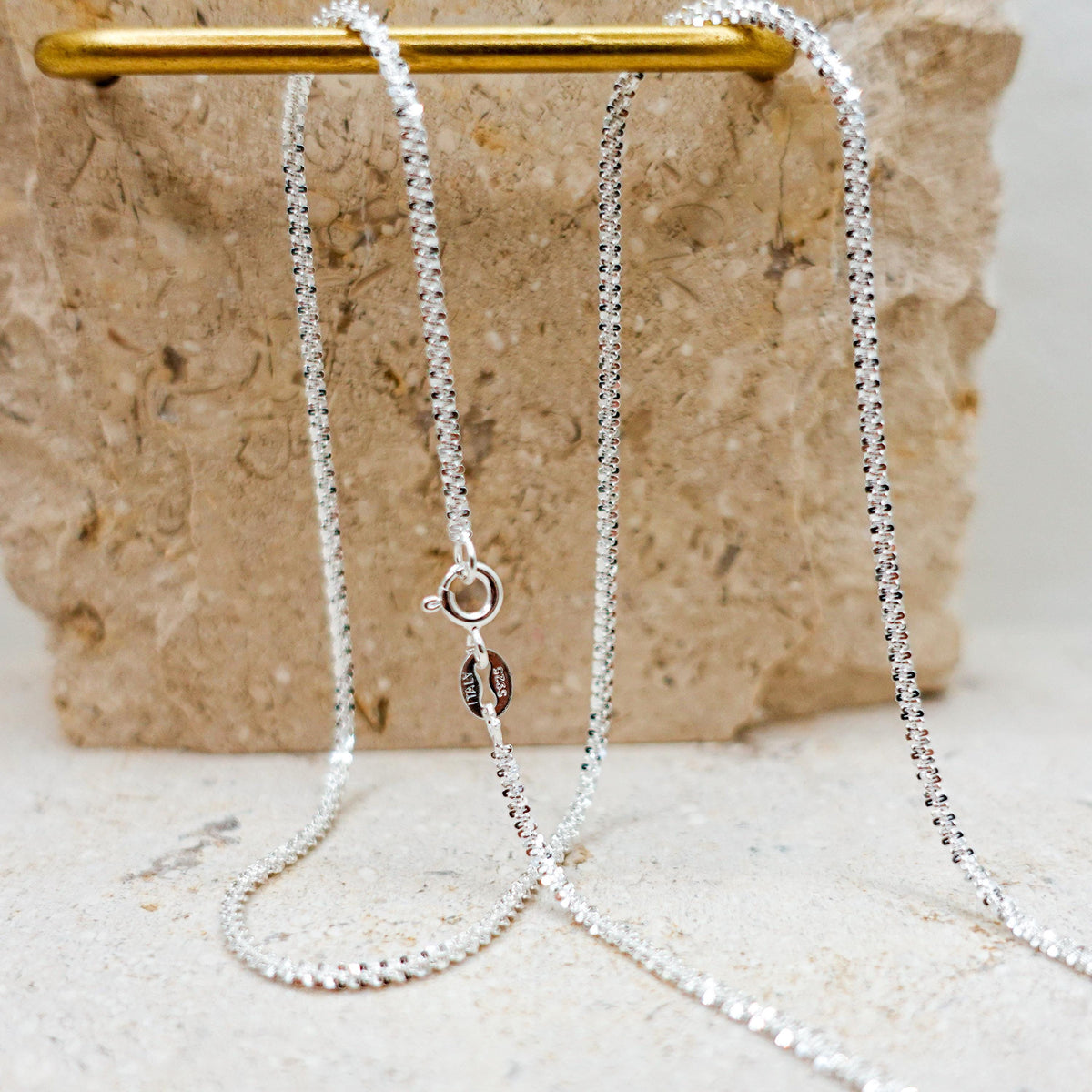 Sterling Silver Snowflake Chain Necklace, Dainty Sparkle Chain
