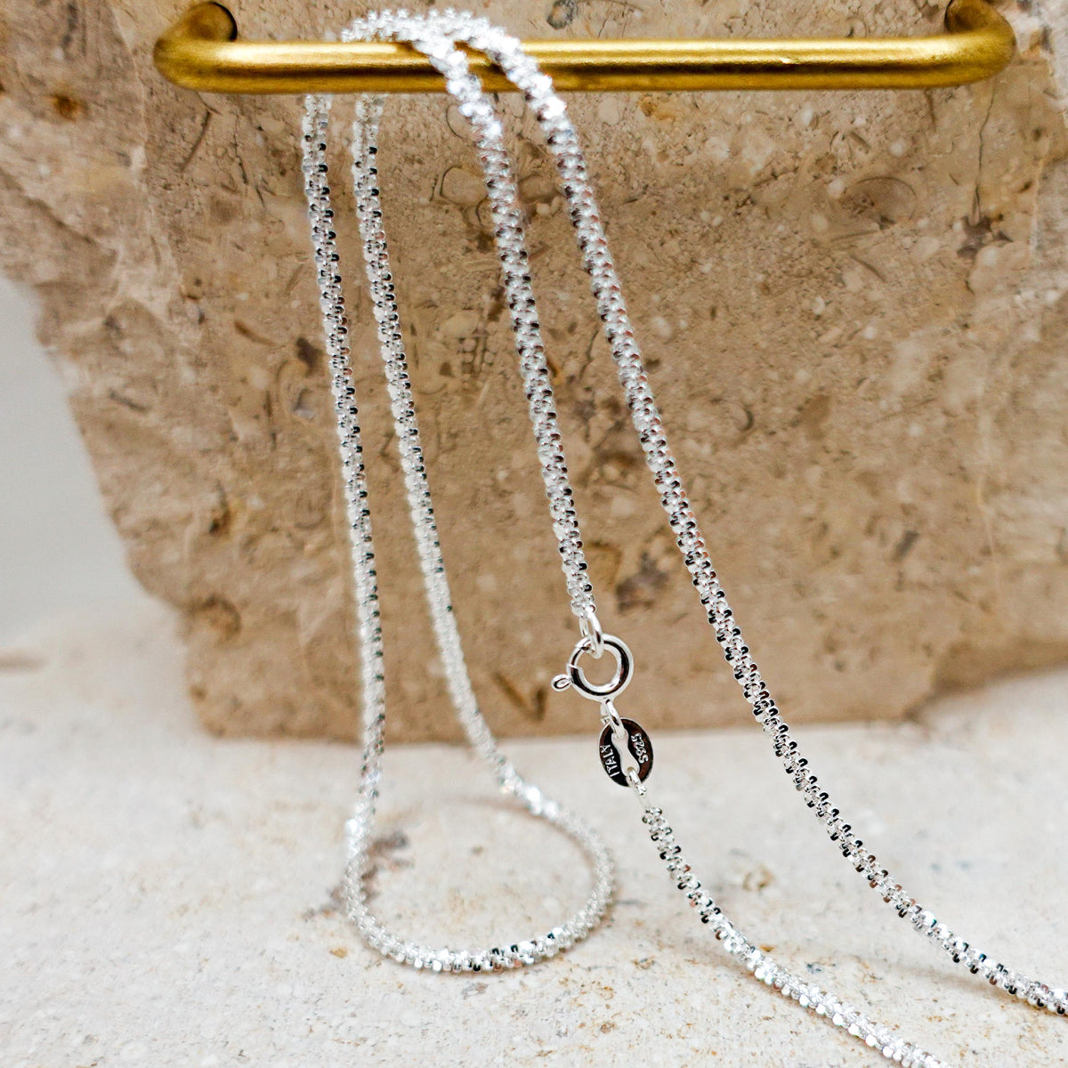 Sterling Silver Snowflake Chain Necklace, Dainty Sparkle Chain